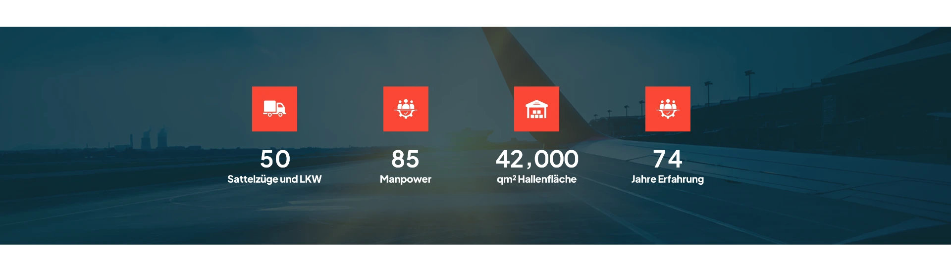Kennzahlen-Bereich der Website von GUCKUK Logistik